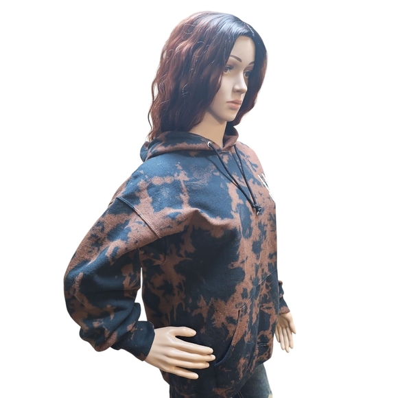 Tie-Dye Hoodie - Black and Brown - Picture 3 of 4